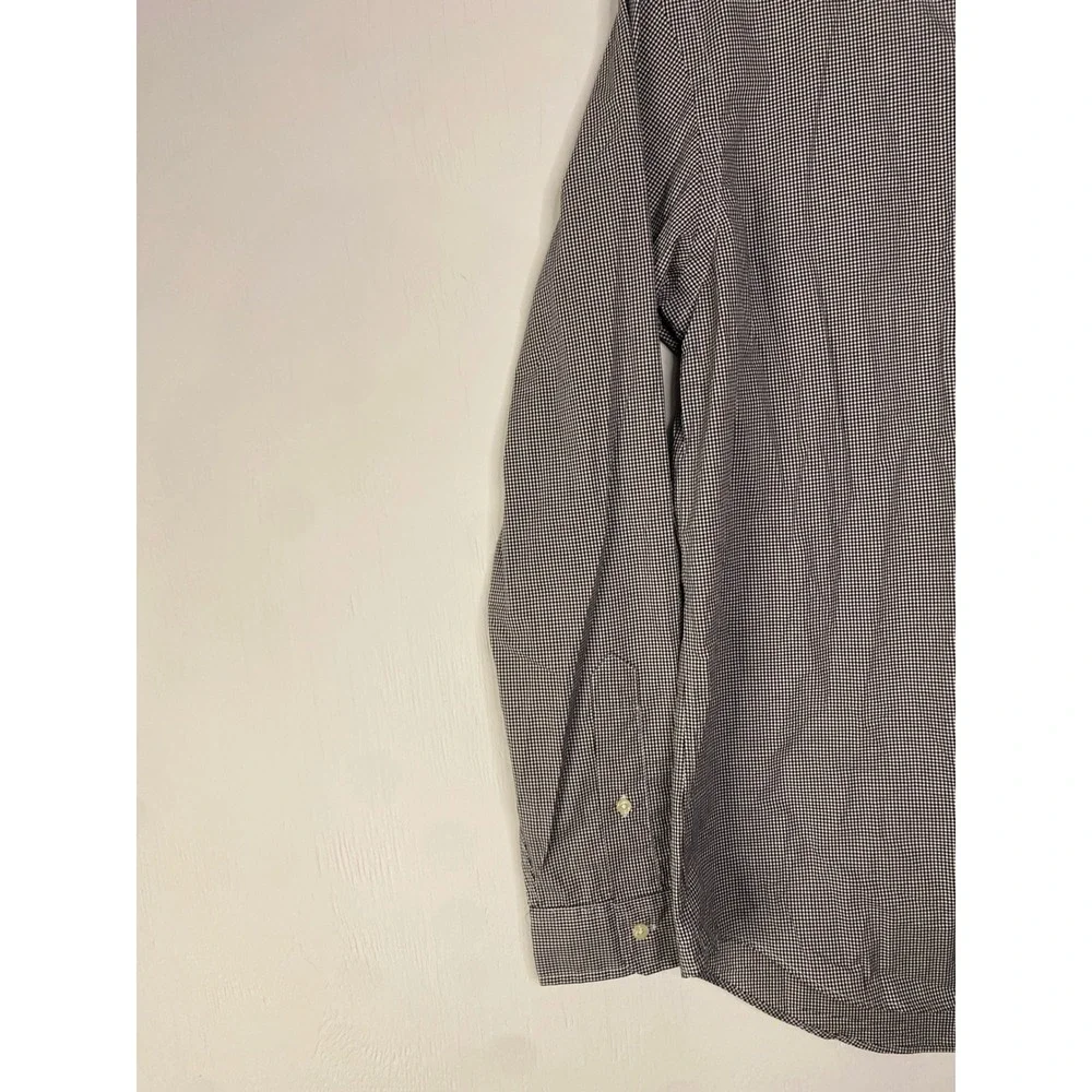 Polo Ralph Lauren Mens Button Down Shirt Black White Long Sleeve L Office Preppy